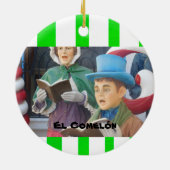 Feliz Navidad Christmas para el Comelón Pupusas Keramik Ornament (Hinten)