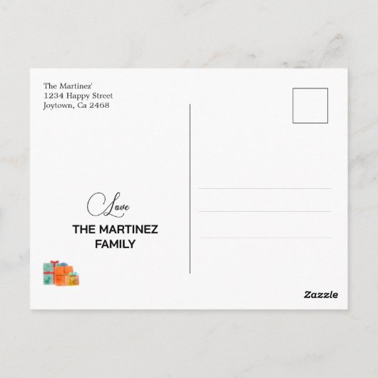 Feliz Navidad Christmas Red Chihuahua Dog Postkarte (Rückseite)