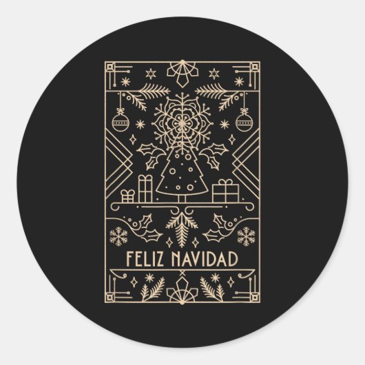 Feliz Navidad, Christmas Runder Aufkleber (Vorderseite)