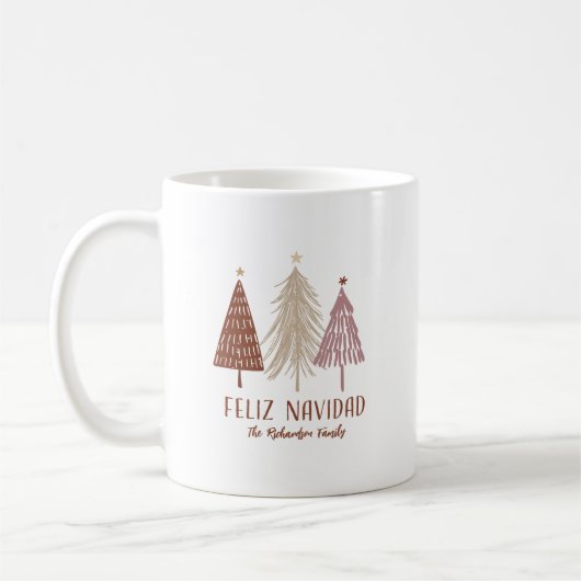 Feliz Navidad Christmas Tree Kaffeetasse (Links)