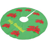 Feliz Navidad Christmas Tree Skirt Polyester Weihnachtsbaumdecke (Schrägansicht)