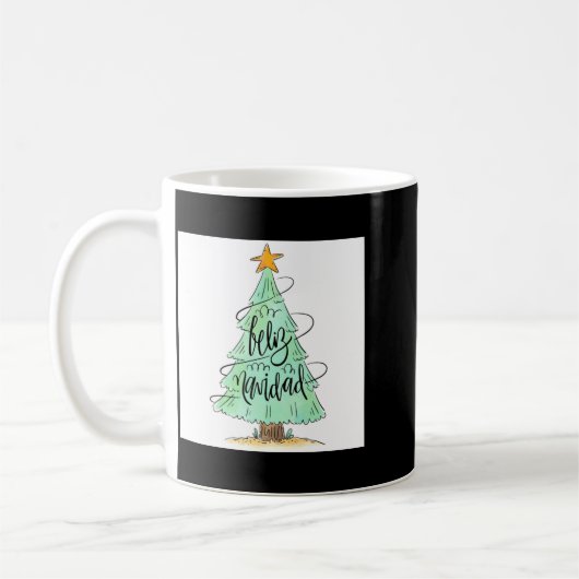 Feliz Navidad Christmas Tree T Shirt Kaffeetasse (Links)