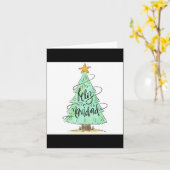 Feliz Navidad Christmas Tree T Shirt Karte (Gelbe Blume)