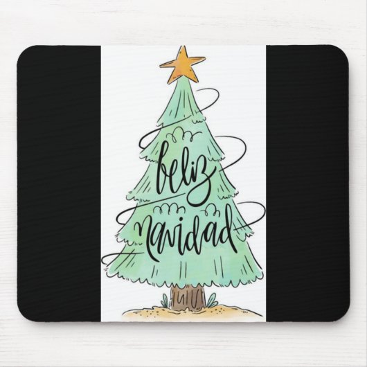Feliz Navidad Christmas Tree T Shirt Mousepad (Vorne)