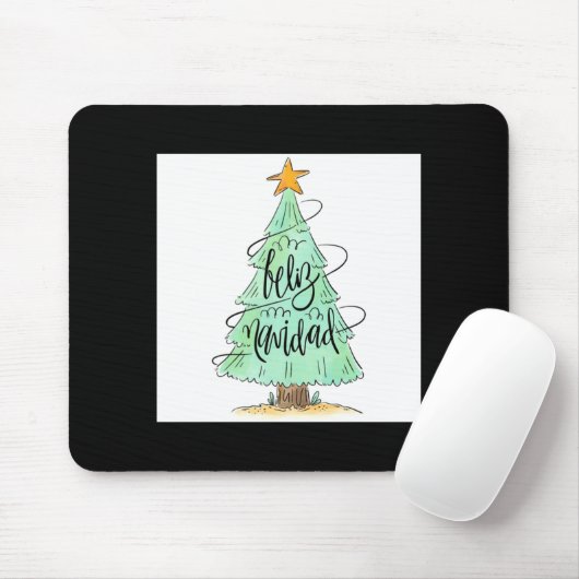 Feliz Navidad Christmas Tree T Shirt Mousepad (Mit Mouse)