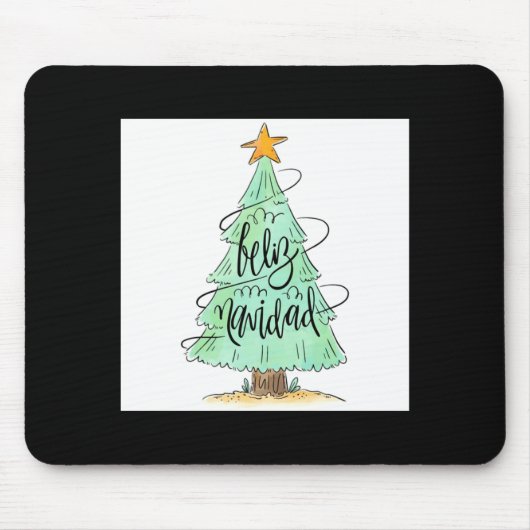 Feliz Navidad Christmas Tree T Shirt Mousepad (Vorne)
