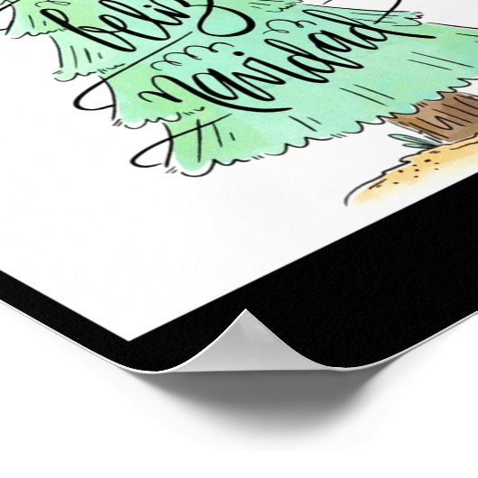 Feliz Navidad Christmas Tree T Shirt Poster (Ecke)