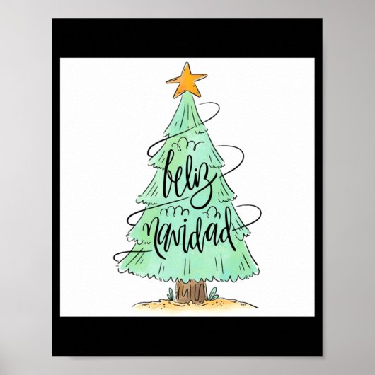 Feliz Navidad Christmas Tree T Shirt Poster (Vorne)