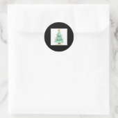 Feliz Navidad Christmas Tree T Shirt  Runder Aufkleber (Tasche)