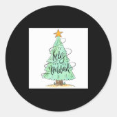 Feliz Navidad Christmas Tree T Shirt  Runder Aufkleber (Vorderseite)