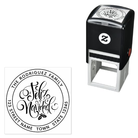 Feliz Navidad Circular Address Permastempel (Beispiel)