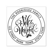 Feliz Navidad Circular Address Permastempel (Design)