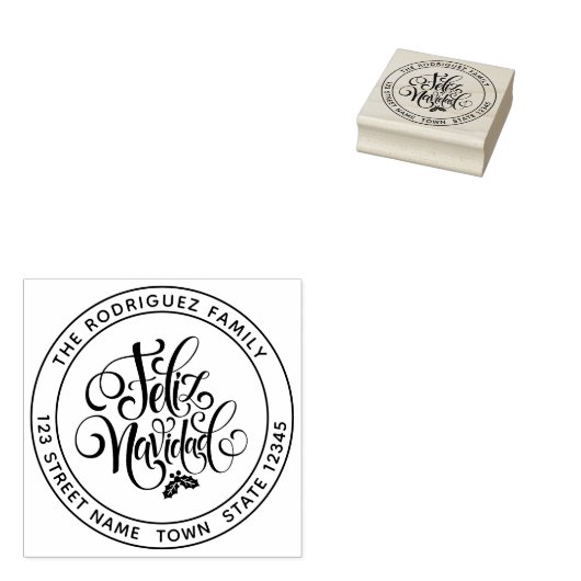 Feliz Navidad Circular Gummistempel (Stempel)