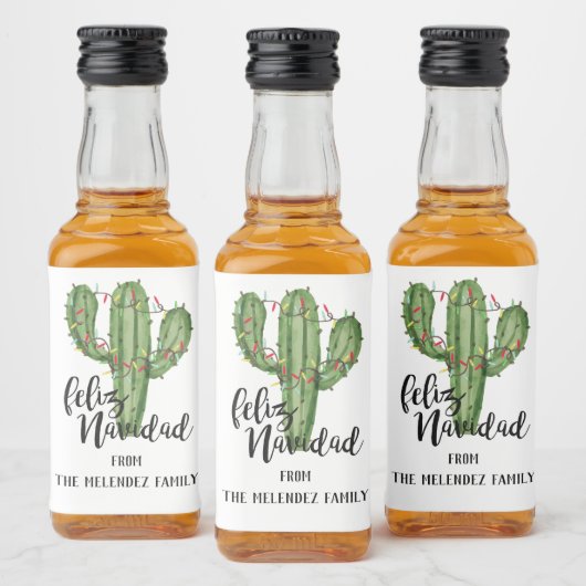 Feliz Navidad Custom Christmas Mini Liquor Alkoholflaschenetikett (Flaschen)