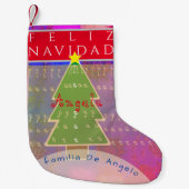 "Feliz Navidad" Custom Name&Message Kleiner Weihnachtsstrumpf (Vorderseite)