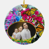 Feliz Navidad Dancing Butterflies PV01 Keramik Ornament (Hinten)