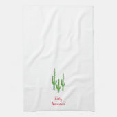 Feliz Navidad Desert Südwest Weihnachtskaktus Geschirrtuch (Vertikal)