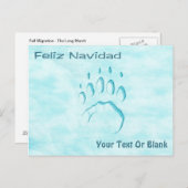 Feliz Navidad - Druck auf dem Polar Bear Paw Postkarte (Vorne/Hinten)