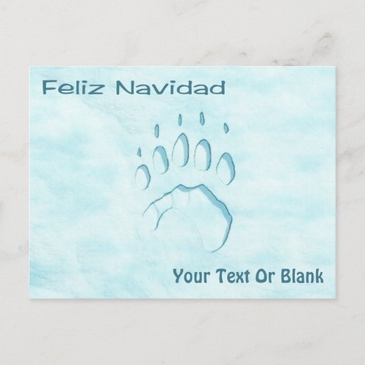 Feliz Navidad - Druck auf dem Polar Bear Paw Postkarte (Vorderseite)