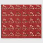 Feliz Navidad Elegant Rot- und Gold-Script Geschenkpapier (Flach)