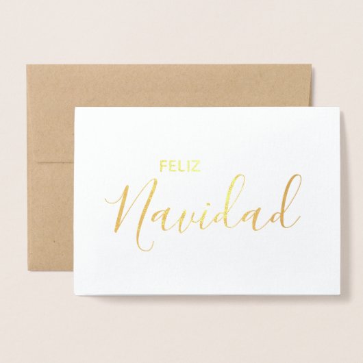 Feliz Navidad Elegant Spanisch Frohe Weihnachten Folienkarte (Vorderseite mit Umschlag)