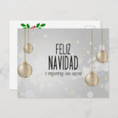 Feliz Navidad elegantes Design Postkarte (Vorne/Hinten)