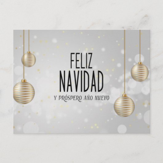 Feliz Navidad elegantes Design Postkarte (Vorderseite)