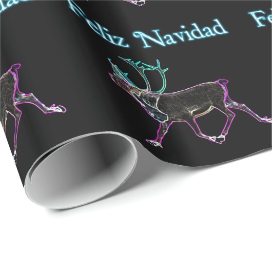 Feliz Navidad - Elektrische Karibik Geschenkpapier (Rolleneckpunkt)
