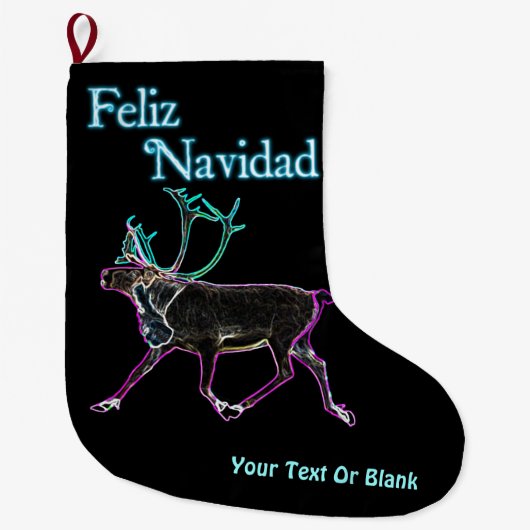 Feliz Navidad - Elektrische Karibik Großer Weihnachtsstrumpf (Vorderseite)