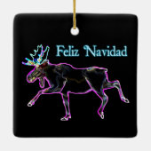 Feliz Navidad - Elektrischer Elch Keramikornament (Rückseite)