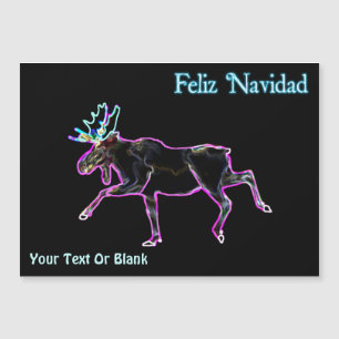 Feliz Navidad - Elektrischer Elch Magnetkarte