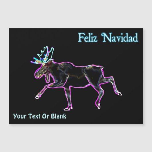Feliz Navidad - Elektrischer Elch Magnetkarte (Vorderseite)