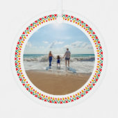 Feliz Navidad Family Foto Ornament Aus Metall (Vorderseite)