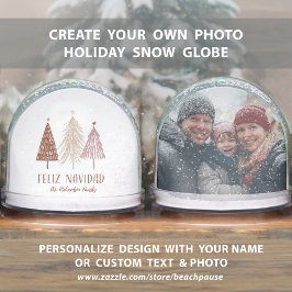 Feliz Navidad Family Photo Name Holiday Schneekugeln