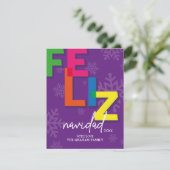Feliz Navidad farbenfrohe Weihnachten (Stehend Vorderseite)