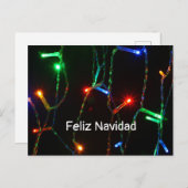 "Feliz Navidad" - farbenfrohe Weihnachtsbeleuchtun Postkarte (Vorne/Hinten)