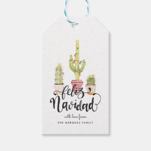 Feliz Navidad Feiertagsgeschenktags Geschenkanhänger