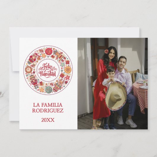 Feliz Navidad Feiertagskarte (Vorderseite)