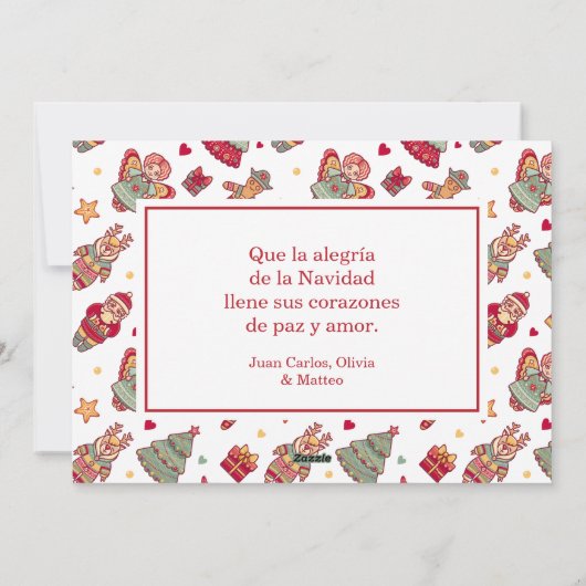 Feliz Navidad Feiertagskarte (Rückseite)