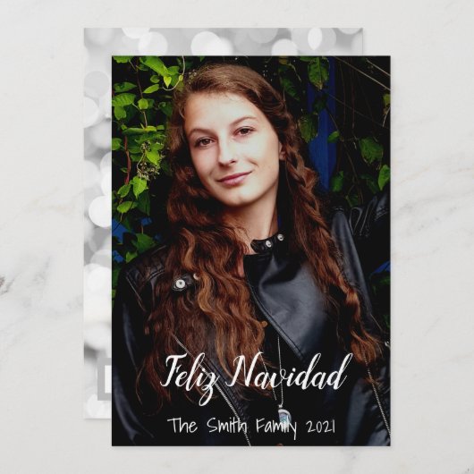 Feliz Navidad Feiertagskarte (Vorne/Hinten)