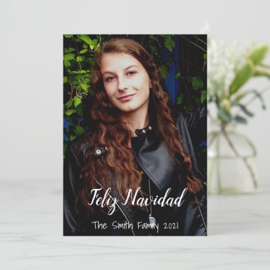 Feliz Navidad Feiertagskarte (Stehend Vorderseite)