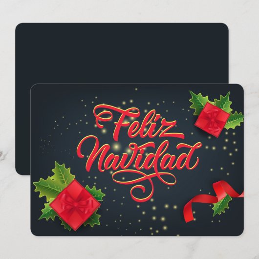 Feliz Navidad Feiertagskarte (Vorne/Hinten)