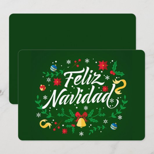 Feliz Navidad Feiertagskarte (Vorne/Hinten)
