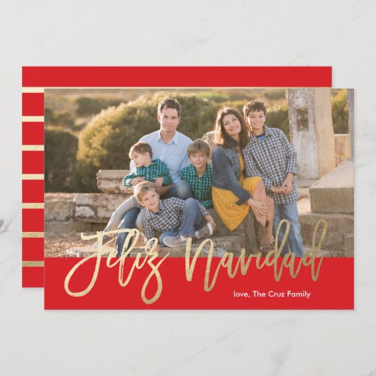 Feliz Navidad Feiertagskarte (Vorne/Hinten)