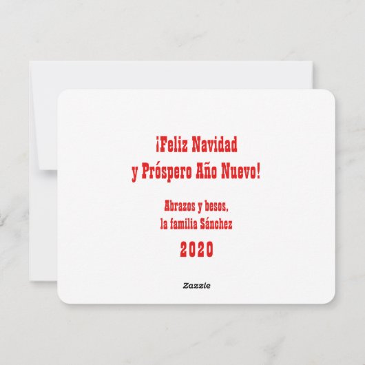 Feliz Navidad Feiertagskarte (Rückseite)