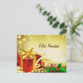 Feliz Navidad Feiertagspostkarte (Stehend Vorderseite)