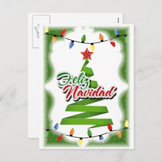 Feliz Navidad Feiertagspostkarte (Vorne/Hinten)
