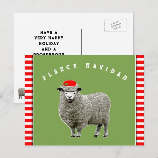 Feliz navidad feiertagspostkarte (Vorne/Hinten)