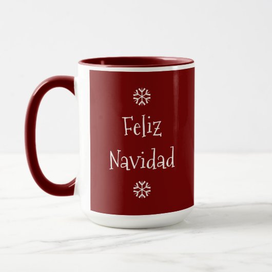 Feliz Navidad Feliz Ano Nuevo Rote Tasse (Links)