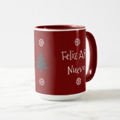 Feliz Navidad Feliz Ano Nuevo Rote Tasse (VorderseiteRechts)